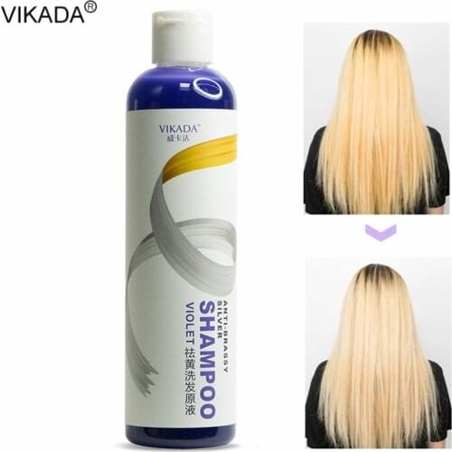 275ml Purple Shampoo Hair Dye Yellow Remove Linen Gray Silver Color Lock Shampoo Color Protecting For Blonde Bleached Highlight