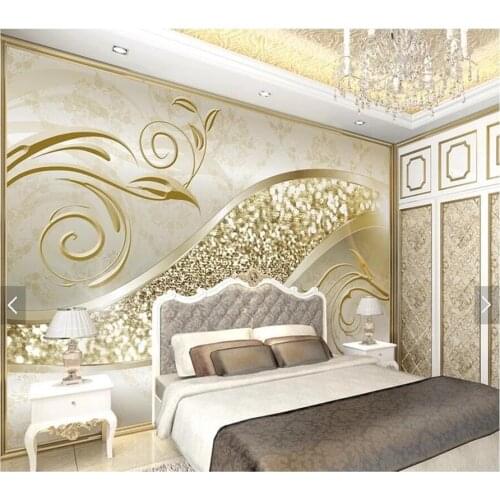 Custom 3D wallpaper murals European, pattern and golden pearl fresco for bar living room bedroom TV background home decor wallpa