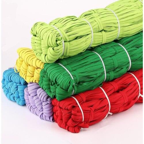 5yards/lot 6mm Colorful Elastic Ribbon Multirole Thickening Satin Elastic Band Trim Sewing Spandex Lace Trim
