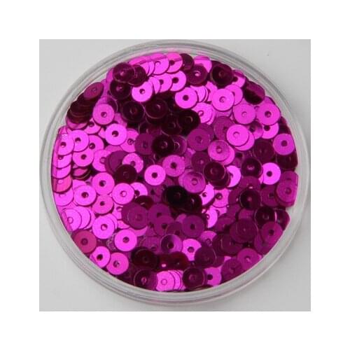 50g 5mm Flat Round Loose Sequins Sewing Silver-base Color Flake DIY Accessories 1# Rose Red Fuchsia New Arrival Confetti
