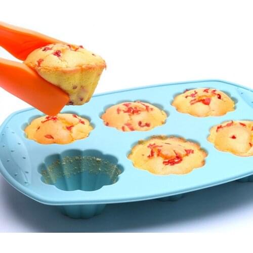6 Flower-Shaped DIY Cake Tool Mold Baking Utensils Creative Silicone Cake Mold Muffin Cup Mold
