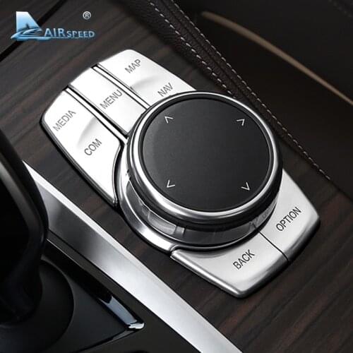 Airspeed for BMW 5 Series G30 528i 530i 540i Accessories Car Multimedia Buttons Cover Decal ABS Interior Decoration Car Styling