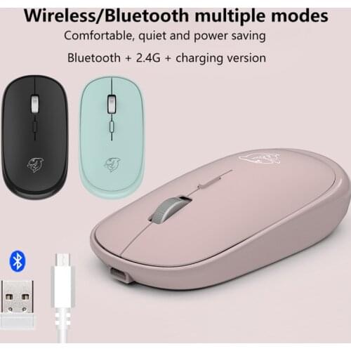 Ajazz 2.4G Bluetooth Wireless Mouse Dual-Mode Ergonomic Mause Rechargeable Optical Silent USB Mice For Computer Mac PC Laptop