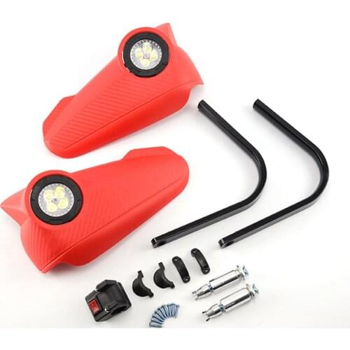 For Suzuki DR650S DR-Z 400SM 400S V-strom 1000 Motorcycle Dirt Bike Offroad LED Light Handguard Protector Bar End Carbon Look