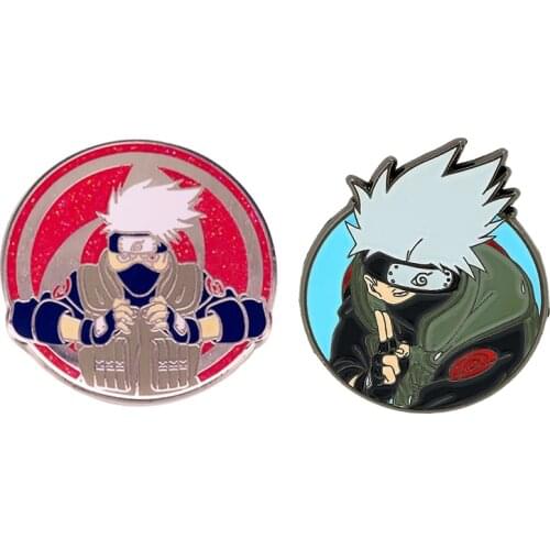 Naruto Hatake Kakashi Kamui Sharingan Enamel Brooch Pins Badge Lapel Pins Alloy Metal Fashion Jewelry Accessories Gifts