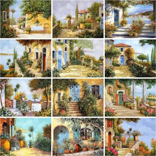 EverShine 5D DIY Diamond Painting Street Cross Stitch Wall Decor Diamond Mosaic City Home Decor Landscape Picture Of Rhinestones