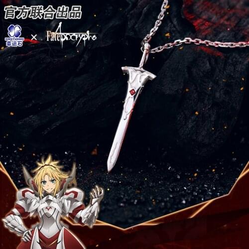 [Fate Apocrypha]Anime Necklace FA FGO 925 Silver Jewelry Sterling Manga Role Mordred Red Of Saber Cosplay Action figure Gift
