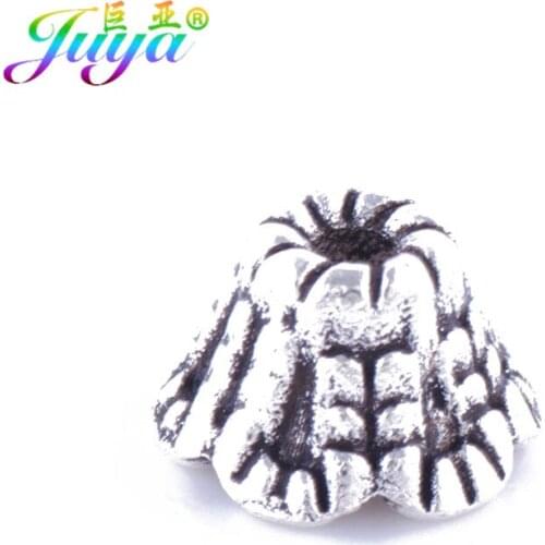 DIY Jewelry Making Findings Antique Silver Color Bead Caps Accessories For Women Needlework Tassels Earrings Jewelry Handmade