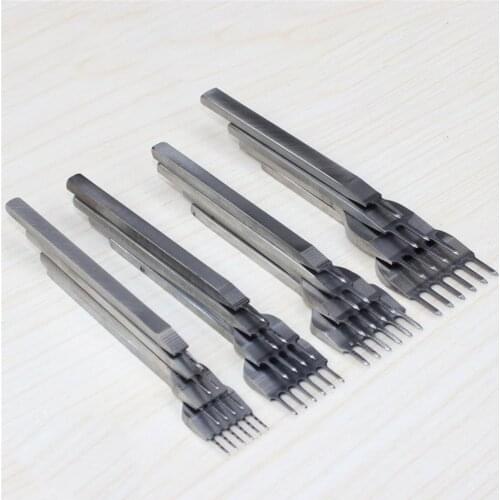 3/4/5/6mm Spacing Punch Tool For Leather Hole Punches Tool Lacing Stitching Sewing DIY Leather Craft Tools 1/2/4/6 Prong