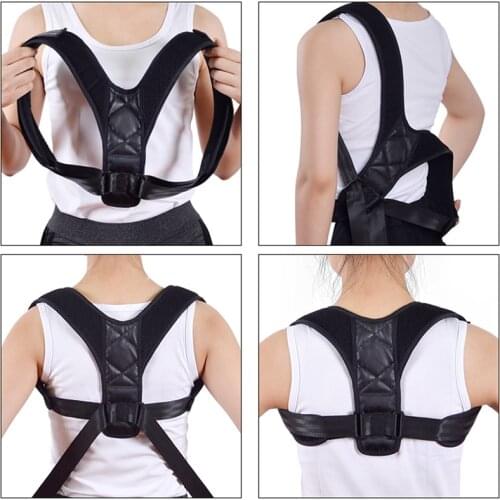 Bodywellness Posture Corrector Adjustable Useful Back Shoulder Straighten Black Lumbar Support Brace Belt Unisex Adult New