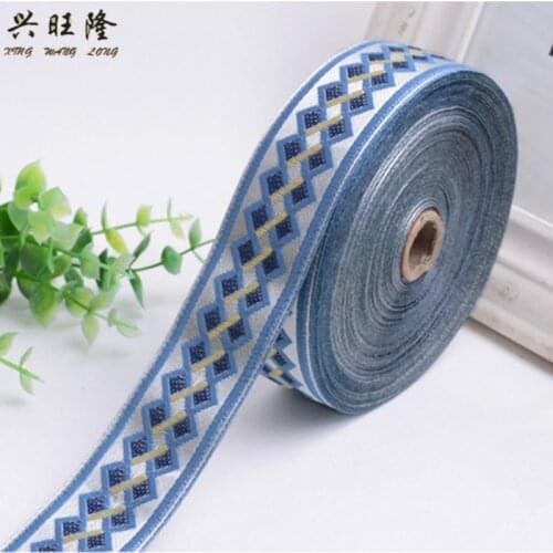 XWL 25M/Lot 3.5cm Wide Jacquard Plaid Curtain Lace Trims Belt Laciness Curtain Accessories DIY Sew Sofa Cushion Lace Ribbon Trim
