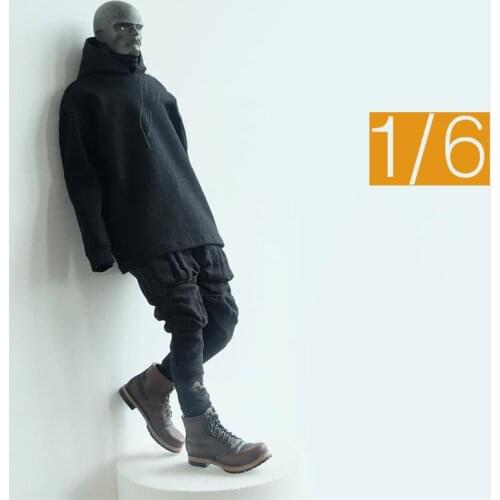 Best Sell Scale 1/6 Black Solid Hoodie Coat Tops For Mostly 12inch Doll Soldier Collection