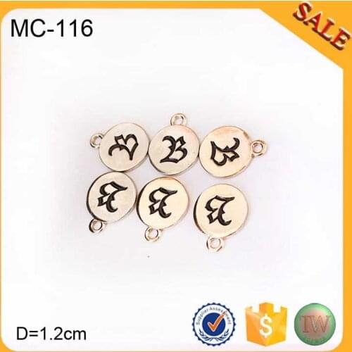 MC116 Gold Plated custom engrave logo metal jewelry tag