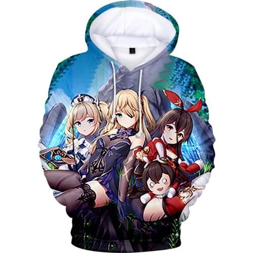 Fashion Design Comic 3D Hoodies Genshin Impact Sweatshirt Men Women Kids Spring Autumn Hoodies Oversized Teen Boys Girls Tops