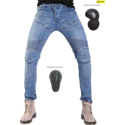 Mens motorcycle pants motorcycle racing leisure slim jeans protective pants off-road motorcycle pants