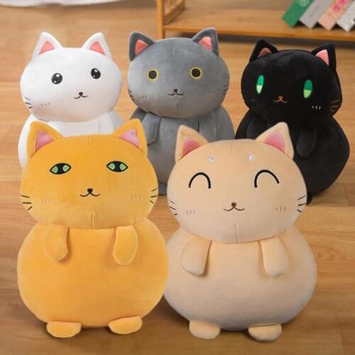 Smooth Surface Stuffed Toy Funny Vivid Cute Round Fortune Cat Plush Toy for Girl Entertainment
