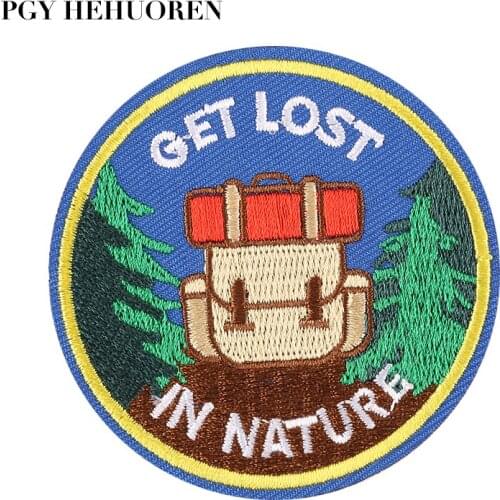 PGY Nature Landscape Pattern Clothing Patch Embroidered For Childrens Shirt Decoration Fill Hole DIY Cartoon Cute Cloth Sticker