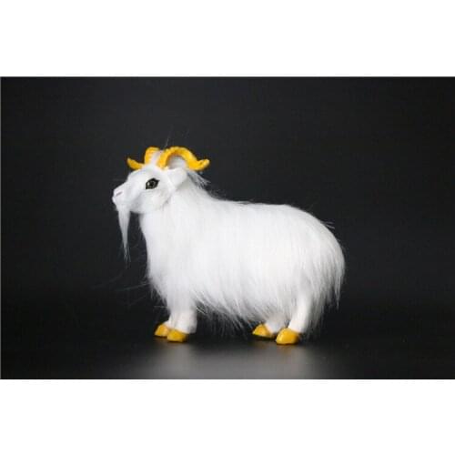 New simulation goat model polyethylene & furs yellow Shofar sheep doll gift about 23x20cm 2928