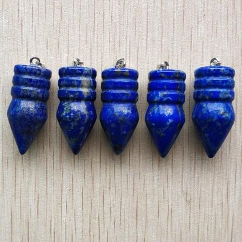 2019 new fashion natural lapis lazuli scopperil shape Pendants for DIY necklace jewelry making 5pcs/lot wholesale