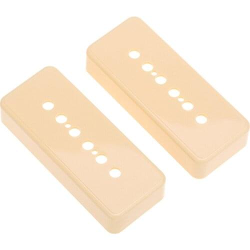 Musiclily Pro Plastic 48mm P90 Soapbar Guitar Pickup Covers for Import Les Paul SG Electric Guitar, Cream (Set of 2)