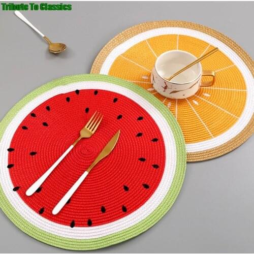 Hot Coaster Colorful Fruit Shape Cup Pad Slip Insulation Pad Watermelon Lemon Cup Mat Pad Hot Drink Holder Tableware Placemat