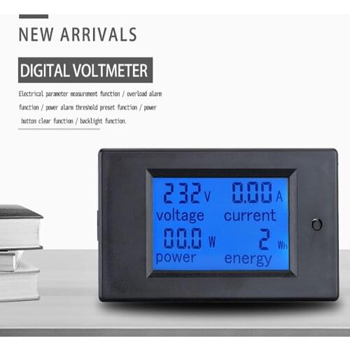 DC 6.5-100V 0-100A LCD Display Digital Current Voltage, Power, Energy Meter Multimeter Ammeter Voltmeter With 100A Current Shunt