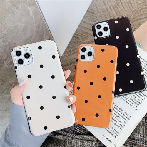 Gimfun Simple Solid Polka Dots Phone Case for Iphone 11 Pro Max Glitter Soft Tpu Case for Iphone 7 8 Plus X Xs Max Back Cover