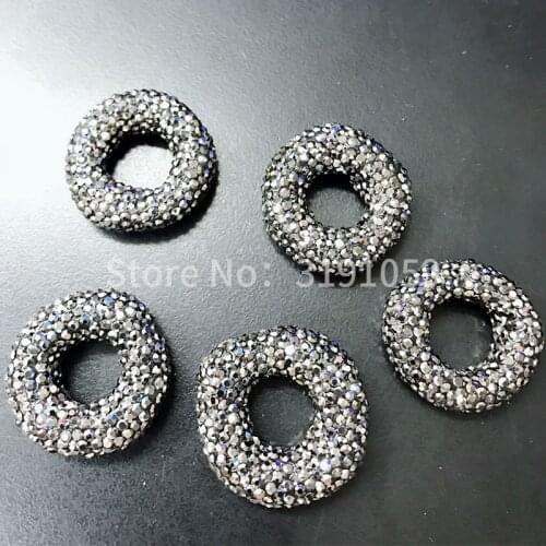 Hollow round black rhinestone beads simple fine atmosphere hand-made DIY jewelry gift