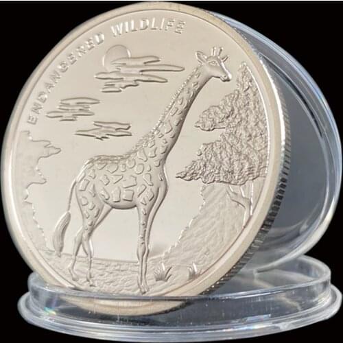 Giraffe Designed Silver Coins Wild Commemorative Coins Protect Wildlife Animals Commemorative coins