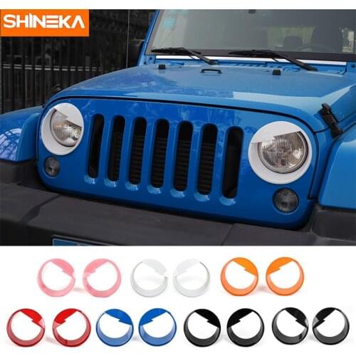 SHINEKA Head Light Cover Angry Eyes Headlamp Guard for Jeep Wrangler Front Light Headlight Cover for Wrangler Rubicon Sahara JK