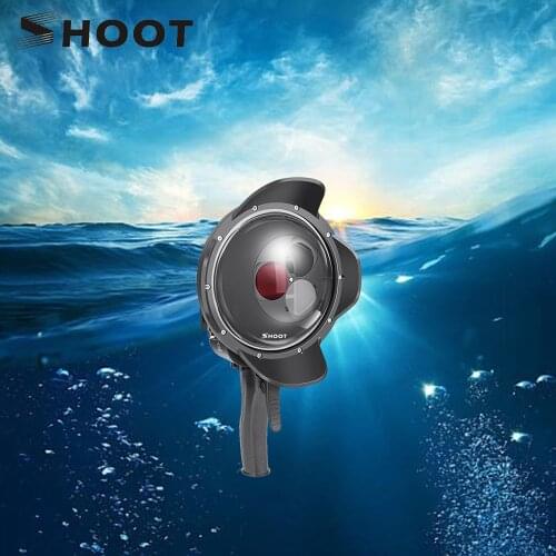 SHOOT Diving Dome Port for GoPro Hero 7 6 5 Black Waterproof Sports Camera Case Dome Trigger Housing Grip Camera Accessories