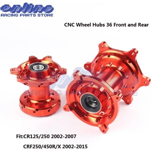 Motorcycle Billet CNC Wheel Hubs 36 Front and Rear Spokes For Honda CR125/250 2002-2007 CRF250/450R/X 2002-2015