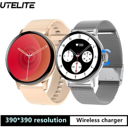 UTELITE DT2+ Smart Watch Women 1.19 inch Screen IP68 Waterproof Mens Watches Heart Rate Monitor Wireless Charger PK DT88 PRO