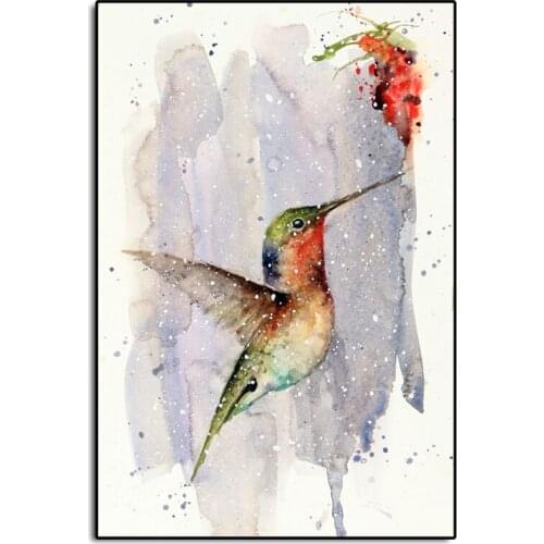 Winter Hummer Watercolor Motivational Wall Art Canvas Minimalist Posters Prints Painting Wall Pictures For Bedroom Home Decor HD