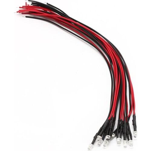 10pcs DC 12V 18cm 3mm Pre Wired LED Lamp Light Bulb Emitting Diode Q9QD