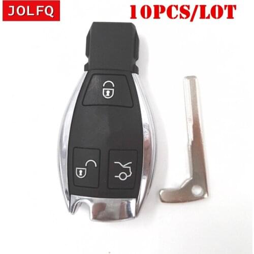 10pcs/Lot replace Remote Smart Key Shell Case W/Blade For Mercedes Benz C E S Class SL 3 Buttons Car Accessories for benz