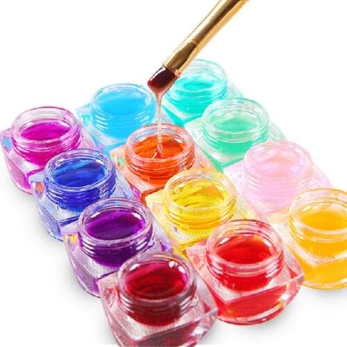 12 Colors Glaze UV Gel Glass Gel Nail Polish Nail Art Design DIY Manicure Sequins Gel Nail Extension Tools