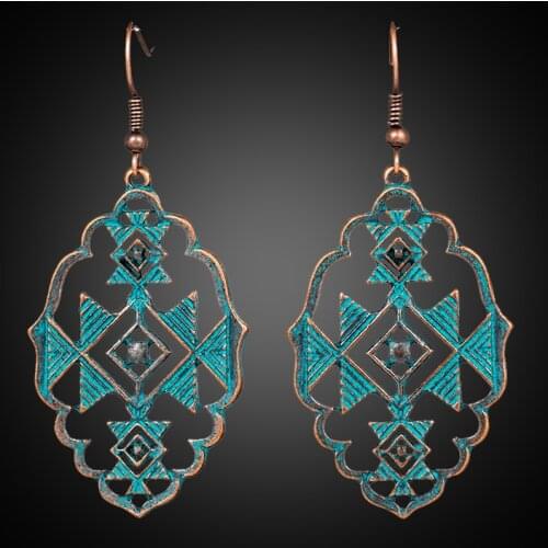 2018 New Trendy Fashion Bohemian Boho Ethnic Antique Metal Drop Earrings Hanging Dangle for Women Wedding Jewelry Accessories