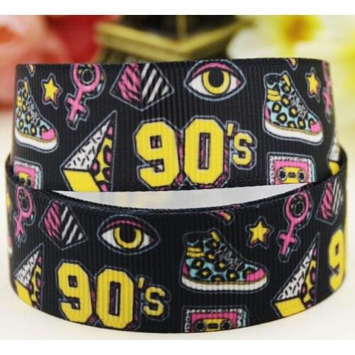 22mm 25mm 38mm 75mm Shoes Cartoon pattern printed Grosgrain Ribbon party decoration 10 Yards X-04167