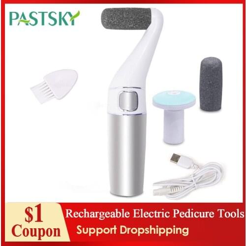 3 in 1 Electric Foot File Callus Pedicure Tools Foot Dead Skin Cuticle Remover Machine USB Rechargeable Portable Foot Care Tool