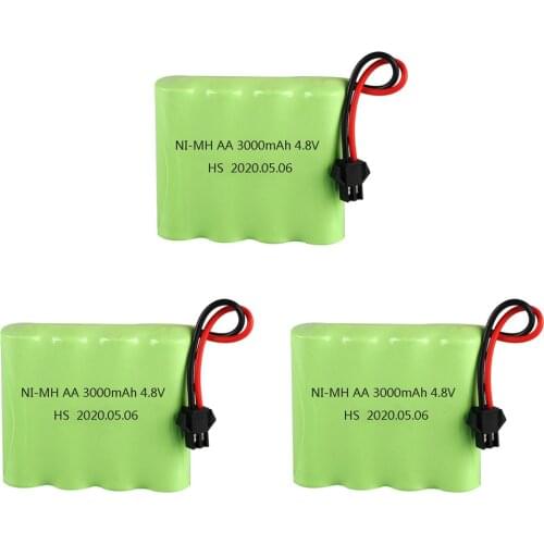 4.8V Upgrade 3000mah NiMH Battery For Rc toys Cars Tank Robot Boat Gun 4.8v Rechargeable Battery Ni-MH 4*AA Battery Pack 1-10PCS