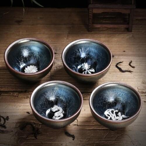 50/60/80/90ml Ceramics Teacups Ice Cracked Glaze Cup Chinese Kung Fu Tea Set Porcelain Traditional Skill Teacup Tea Set Bowlcup