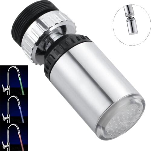 ABS LED Water Faucet Light Colorful Changing Glow Shower Head Kitchen Tap Faucet Light Temperature Sensor for Kitchen Bathroom