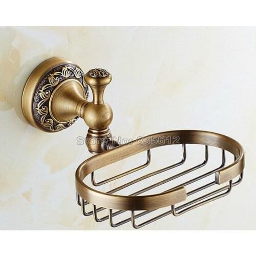 Bathroom Accessory/Wall Mounted Soap Basket Antique Brass Soap Dish Holder
