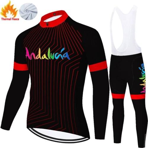 Andalucia Winter Thermal Fleece Équipement Vélo Tenue Cyclisme Homme Divise Uomo Equipamento De Ciclismo Equipamento Ciclismo