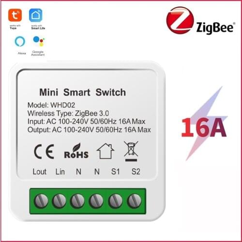 Zigbee 3.0 Smart Home Automation Switch DIY Modules 16A Tuya Smart Life APP Remote Control Timing Supports Google Home Alexa