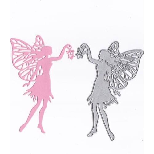 Butterfly Fairy Angle Wing Girl Metal Cutting Dies Stencils Scrapbooking DIY Photo Album Decorative Embossing Template Stencil