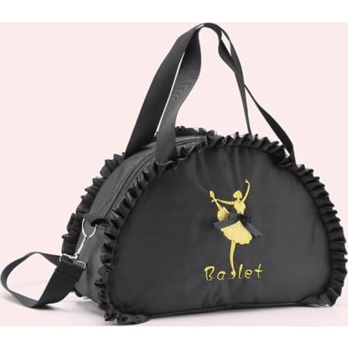 Girls Ballet Dance Bags Children Embroidered Shoulder Bag Large Capacity Pink Lovely Handbag For Kids