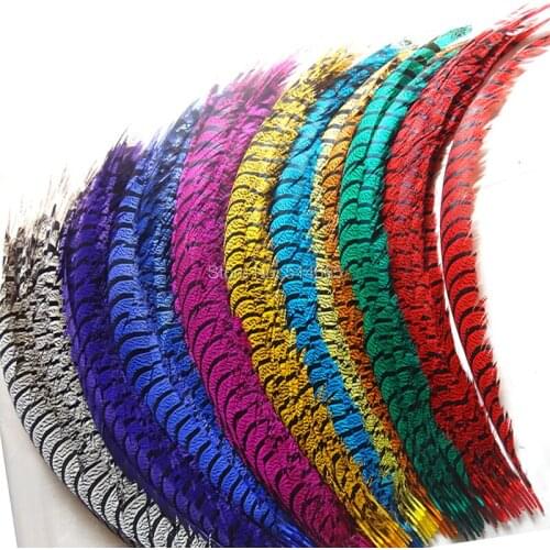 EMS Free Shipping 50pcs/lot colorful lady amherst side pheasant Feather pheasant side tail feather 80-90cm 30-35inch