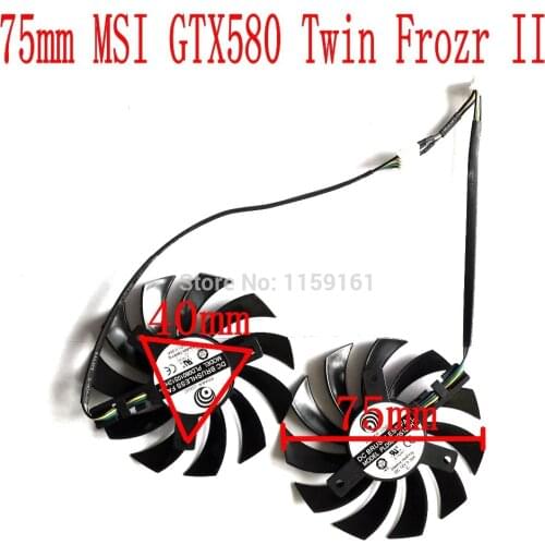 Free shipping POWER LOGIC PLD08010S12HH 75mm 12V 0.35A for MSI R6790 570GTX R6850 N460GTX GTX 580 Twin Frozr II 2 pcs/lot